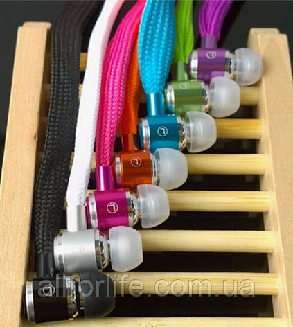 Провідна гарнітура Laces мотузки навушники з мікрофоном до телефону мп3 ноутбука жовтий З ДЕФЕКТОМ, фото 2