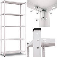 Стелаж білий 170х75х30 металевий РЕК 2 додому в офіс для взуття одягу квітів іграшок ванної ikea меткас бу