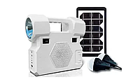 Фонарь универсальный с солнечной батареей 903 радио, Bluetooth колонка, повербанк, встроенный аккум