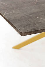 Стіл обідній розкладний  Річард 140 Мікс меблі, ніжки - золотий / столешня -  сірий (Юпітер), фото 3