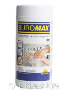 Серветки антисептичні, вологі, 100 шт. в пластиковій тубі (BM.0805), фото 1