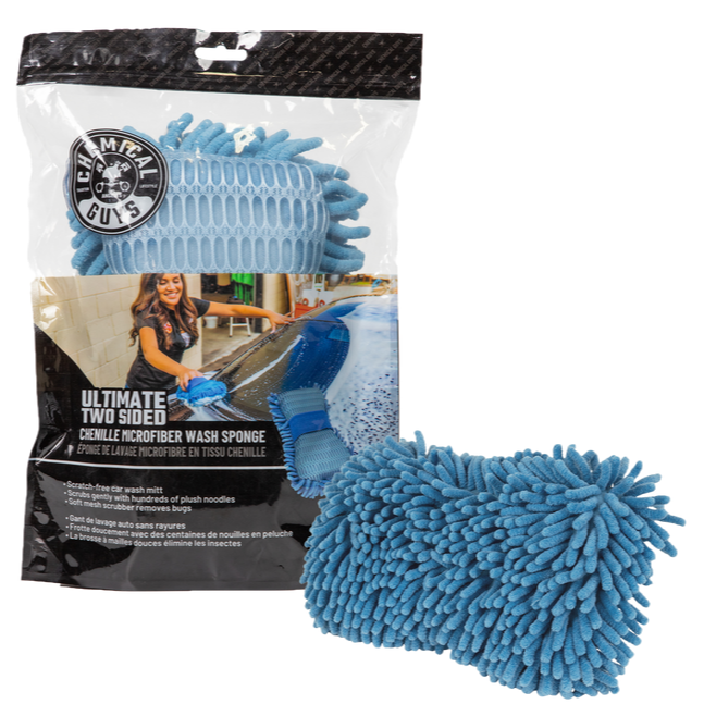 Мікрофіброва двостороння губка для миття Chemical Guys Ultimate Two Sided, 25 x 20 см Блакитний, фото 1