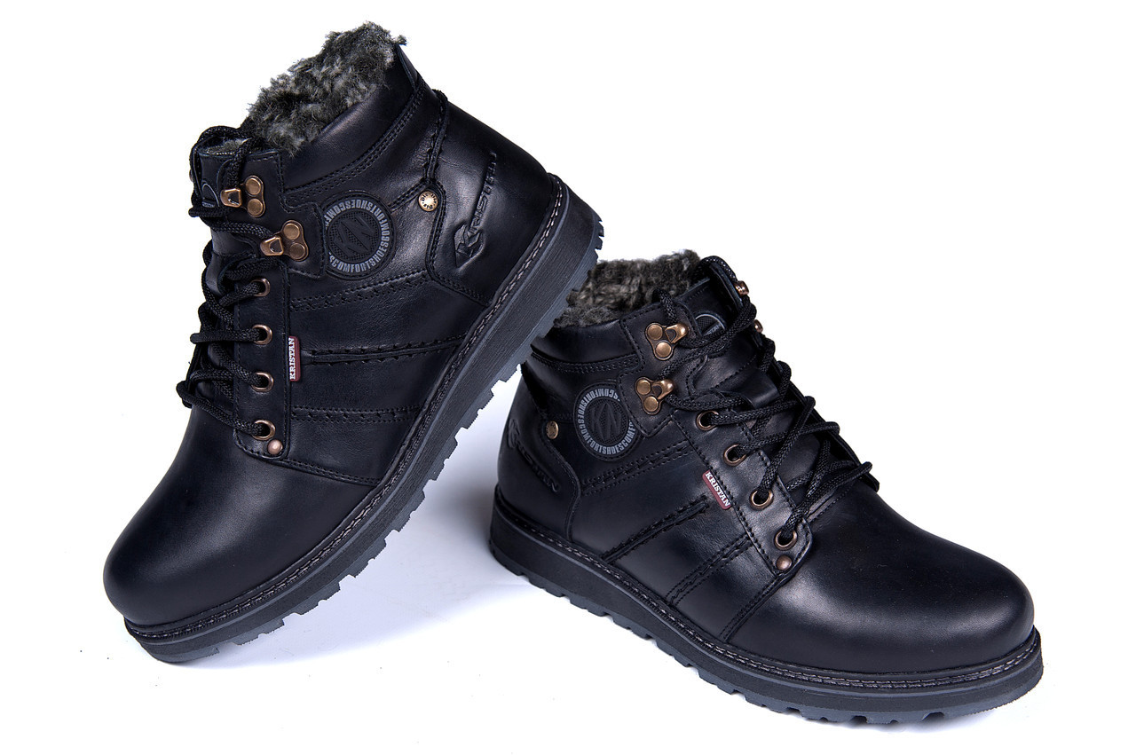 Мужские кожаные зимние ботинки натуральной кожи Kristan City Traffic Black размер 42 - фото 4 - id-p1963111951