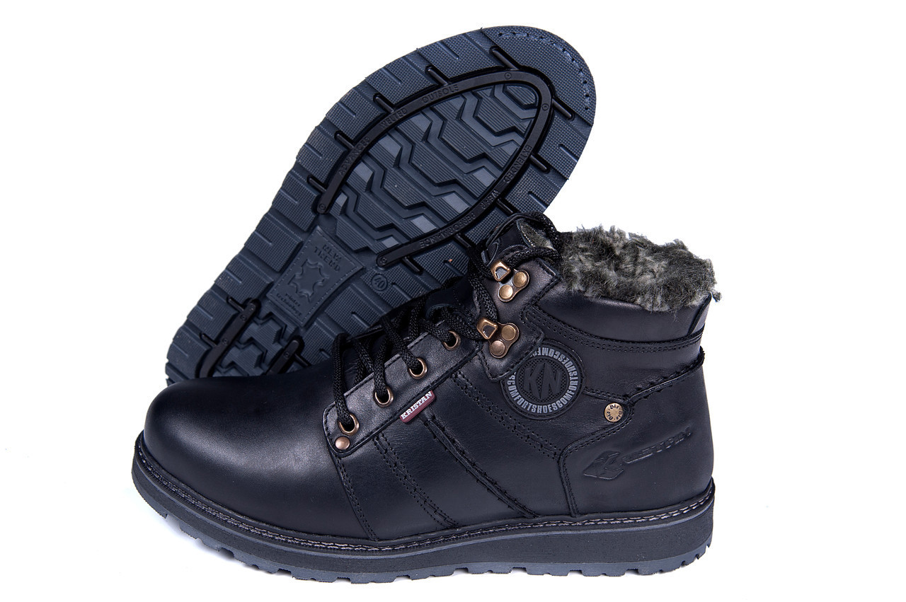 Мужские кожаные зимние ботинки натуральной кожи Kristan City Traffic Black размер 42 - фото 5 - id-p1963111951