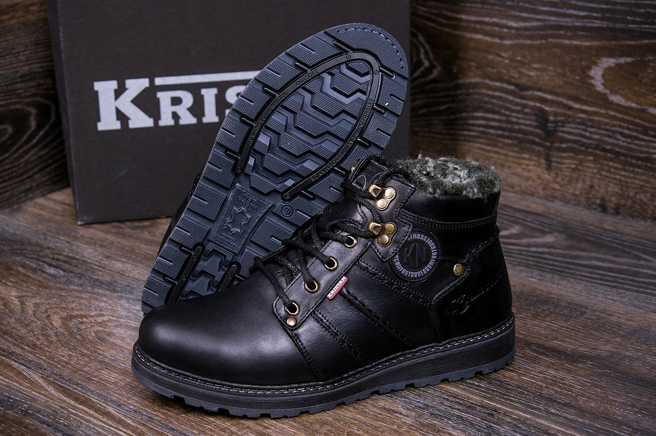 Мужские кожаные зимние ботинки натуральной кожи Kristan City Traffic Black размер 42 - фото 9 - id-p1963111951
