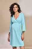 Нічна сорочка Alisa для вагітних та годування, аквамарин, фото 5