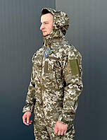Демисезонна тактическая куртка пиксель soft shell, Осенняя военная куртка мужская камуфляжная