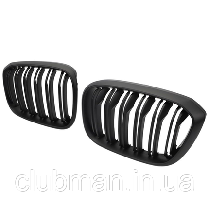 Решітка ноздрі радіатора BMW (БМВ) X3 X4 series G01 G08 G02 (2018-2023) - Мат 2 ребра (DA-21162), фото 1