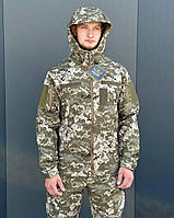 Демисезонна тактическая куртка пиксель soft shell, Осенняя военная куртка мужская камуфляжная