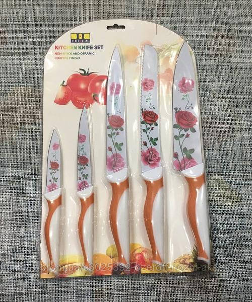 Набір кухонних метал/керам ножів 5шт, фото 1