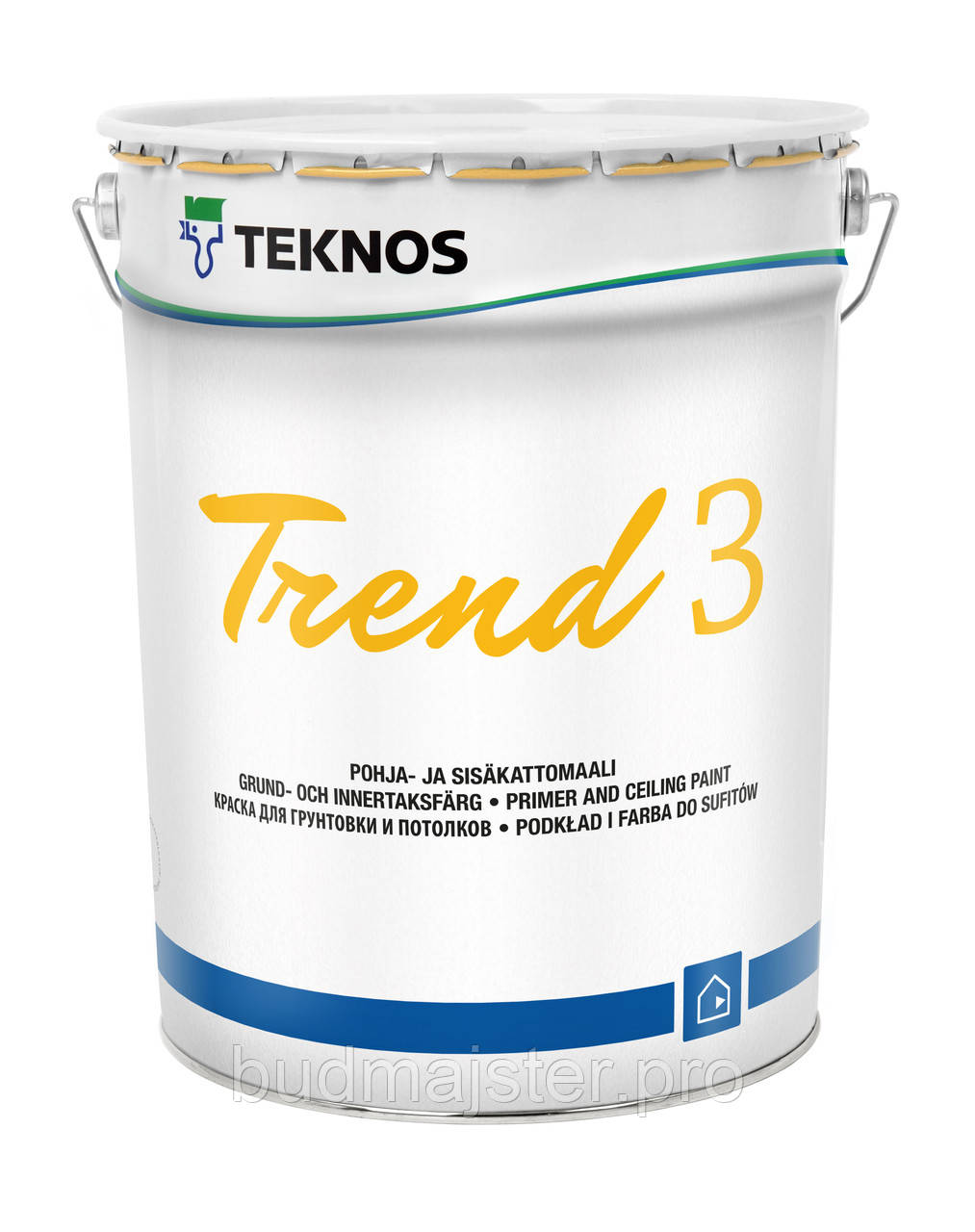 Фарба Teknos TREND 3 для грунтування та стель, 18 л.