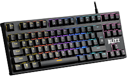 Ігрова клавіатура Defender Blitz GK-240L EN Rainbow RGB-підсвічування (Чорний)
