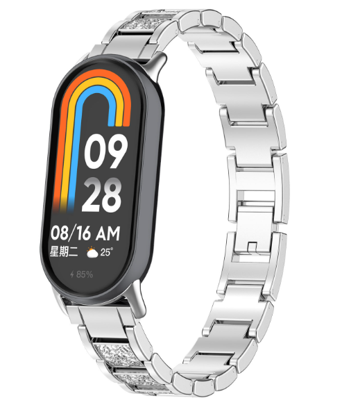 Ремінець CDK Metal Band Fitlink Diamond для Xiaomi Mi Band 8 (silver)