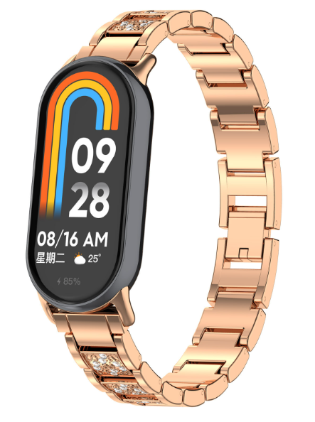 Ремешок DK Metal Band Fitlink Diamond для Xiaomi Mi Band 8 (rose gold)