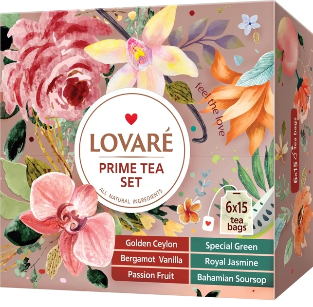 Колекція пакетованого чаю Lovare Prime Tea Set 90 пак