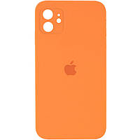 Чохол Чохол Silicone Case Square Full Camera Protective (AA) для Apple iPhone 11 (6.1") (Помаранчевий /