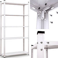 Стелаж білий 185х95х45 металевий Елегант 2 для книг документів одягу саду розсади квітів Меткас