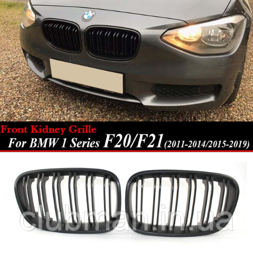 Решітка радіатора BMW (БМВ) 1 Series F20 F21 (2011-2019) Матова 2 ребра