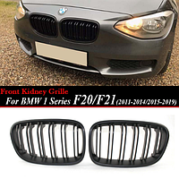 Решетка ноздри BMW (БМВ) 1 Series F20 F21 (2011-2019) Матовая 2 ребра