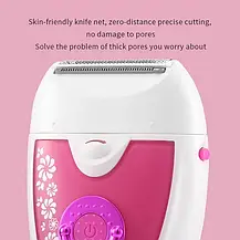 Жіночий епілятор електробритва 2в1 VGR V-722 для обличчя й тіла, акумуляторний епілятор — бритва пінцетний, фото 4