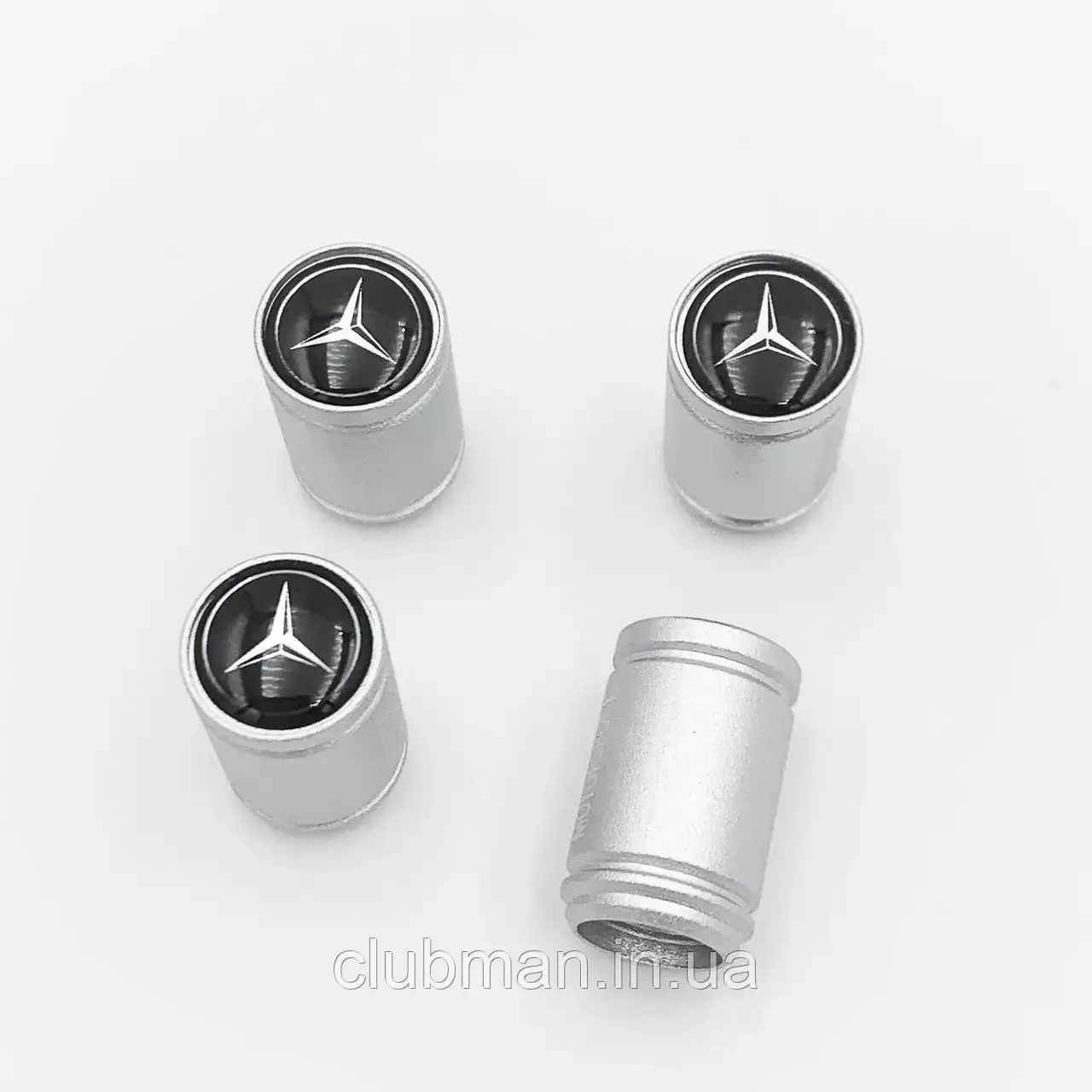 Захисні ковпачки на ніпеля Motosport Mercedes Benz (Мерседес) 4 шт Сріблясті