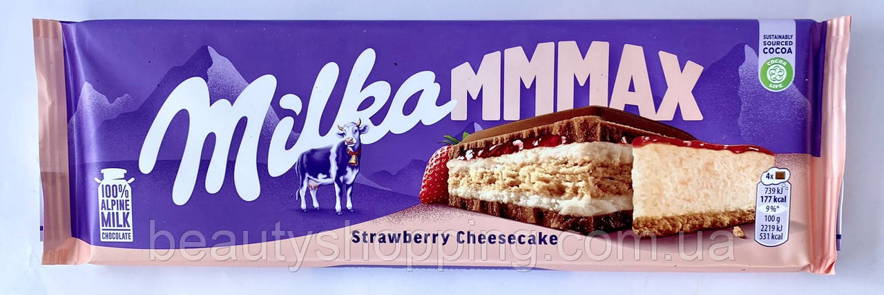 Milka Strawberry Cheesecake молочний шоколад зі смаком ніжного полуничного чізкейку 300g Швейцарія