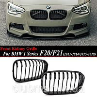 Решетка ноздри радиатора BMW (БМВ) 1 Series F20 F21 (2011-2019) Черный Глянец