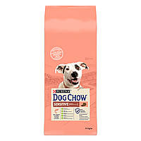 Сухой корм DOG CHOW (Дог Чау) Sensitive Adult 1+ для взрослых собак, склонных к аллергии, с лососем 14 кг