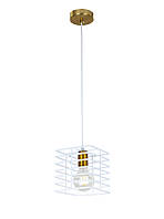 Подвесной светильник белый "Куб решетки" 15см на 15см