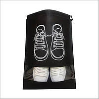 Мешочек для обуви, чехол, пакет, сумка для хранения кроссовок черного цвета, размер 27*35 Код 00-0001