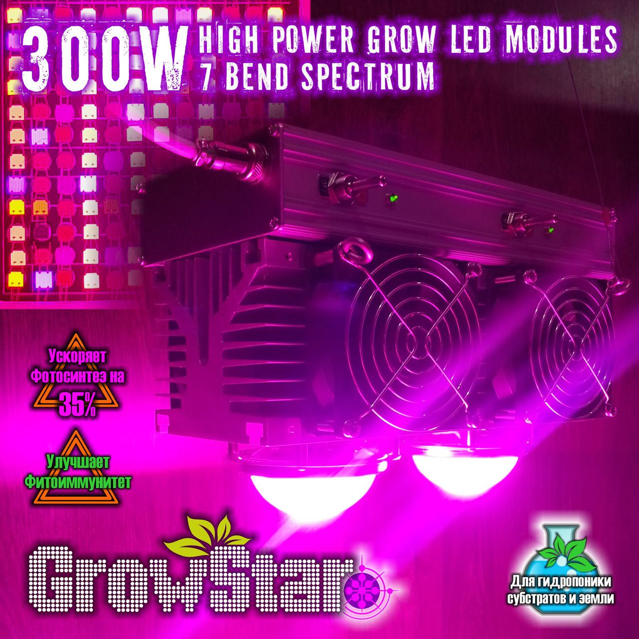 Фітосвітильник Grow LED Lamp 300 W (2X150W) 7 BS - фото 1 - id-p1963215926
