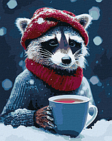 Картина по номерам Животные Зимний кофе ©Neag Mircea Marius Набор для рисования на холсте 40х50 Идейка KHO4400
