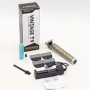 Тример для окантування волосся VINTAGE T9 JX-182 зі змінними насадками, фото 6