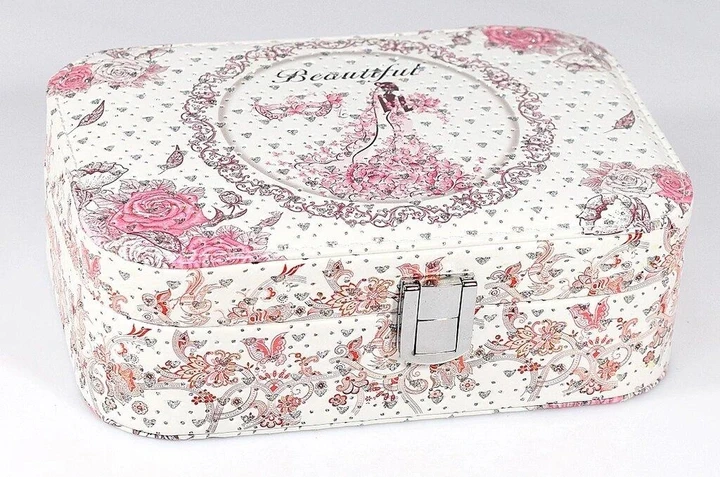 💙Скринька жіноча для прикрас Paris Style зі шкірозамінника, з замочком, маленька, 5 видів, фото 1