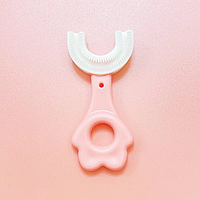 Зубная щетка детская, U-образная, для детей от 2-6 лет Розовая лапка