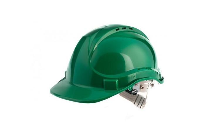 Легкая строительная каска зеленого цвета для защиты головы из прочного ABS пластика - фото 2 - id-p1960199627