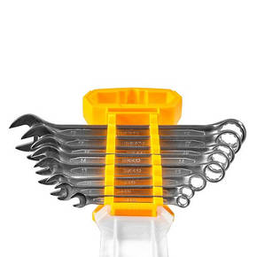 Комплект комбінованих гайкових ключів 6–19 мм 8 шт. INGCO INDUSTRIAL, фото 2