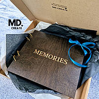 Фотоальбом Wood MEMORIES с деревянной обложкой на кольцях для воспоминаний | Деревянный альбом для фото