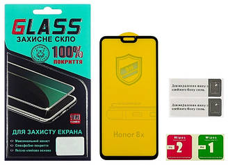 Скло HUAWEI Honor 8X 2018/Y9 2019 (0.3 мм, 4D ARC Люкс) black