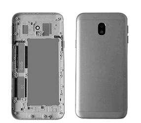 Задня кришка Samsung J330 Galaxy J3 2017 silver (зі склом камери)