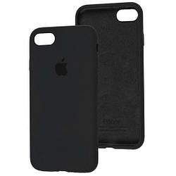 Silicone case for iPhone 7/8/SE 2020 (18) black (закритий низ)