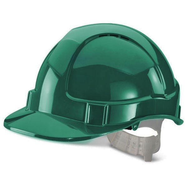 Легкая строительная каска зеленого цвета для защиты головы из прочного ABS пластика - фото 3 - id-p1960199627