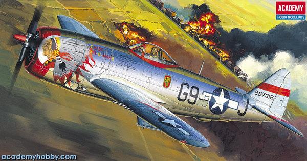 P-47D THUNDERBOLT (BUBBLE-TOP). Збірна модель літака в масштабі 1/72. ACADEMY 12491