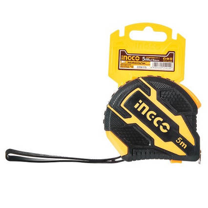 Рулетка 5 м х 19 мм автостоп INGCO, фото 1