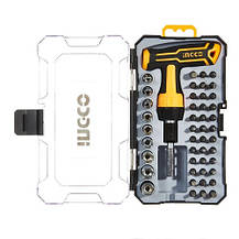 Викрутка Т-подібна з набором насадок і головок 47 од. INGCO, фото 2