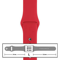 Ремінець силіконовий для Apple Watch 38/40/41 mm розмір L (14) Red
