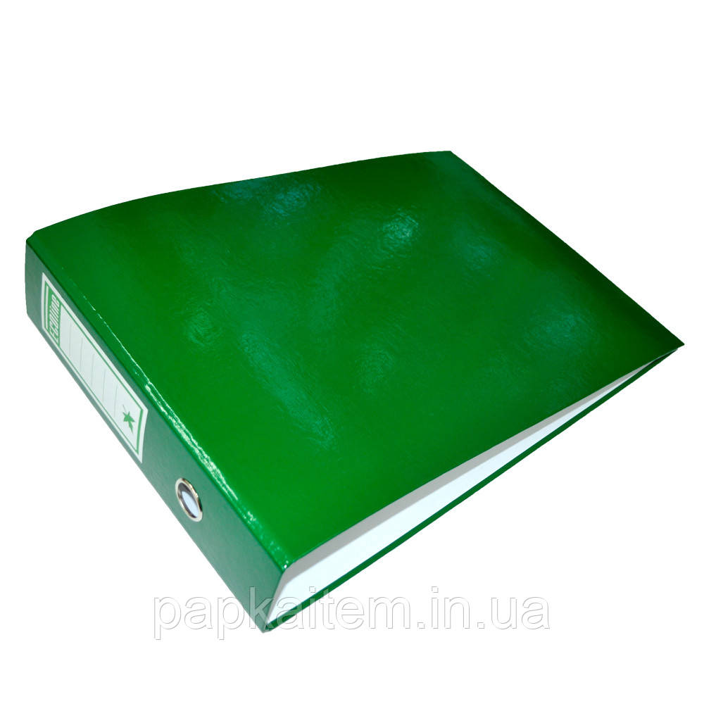Папка-реєстратор, А3, 70 мм, горизонтальна, PP покриття Зелений