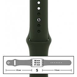 Ремінець силіконовий для Apple Watch 38/40/41 mm розмір S (54) Forest Green
