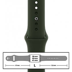 Ремінець силіконовий для Apple Watch 38/40/41 mm розмір L (54) Forest Green