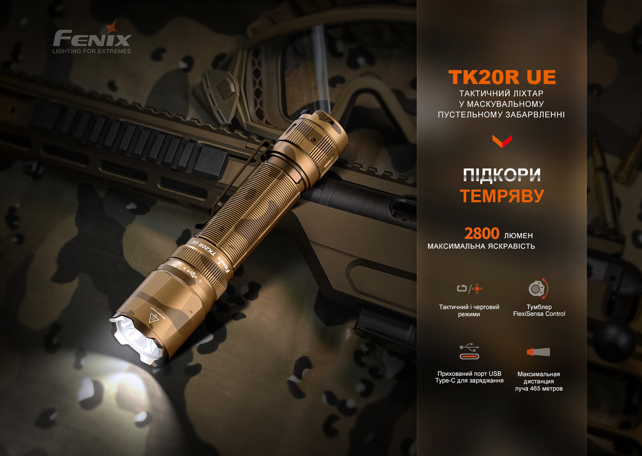 Ліхтар Fenix TK20R UE, камуфляж